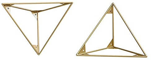 Support D'étagère en Triangle en Métal,Équerre pour Étagere Murale en Fer,Équerre De Fixation Noire/Métal,Cuisine,Étude Supports Multifonctions De Rayonnage,avec Vis,d'or,15cm/5.91in