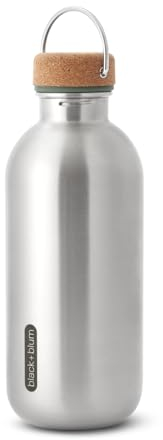 BLACK + BLUM Trinkflasche aus Stahl, stilvolle, auslaufsichere Trinkflasche mit Trageschlaufe, BPA-freie Trinkflasche für den täglichen Gebrauch, Olivgrün, 600 ml