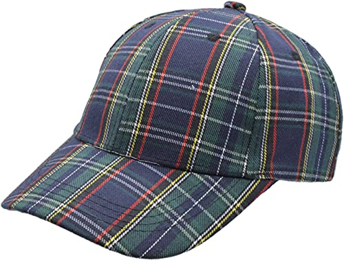 FIDRA Baseballkappe aus schottischer Baumwolle mit Schottenmuster, blau, One size