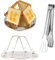 tintoke 4 Scheiben Toastablett Toastregal Herd Toaster Edelstahl Camping Toaster Rack von, Zusammenklappbarer Campingkocher Toaster, mit 7 Zoll Edelstahl Grillzange, Für Familiencamping im Freien