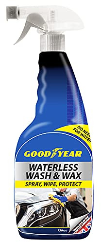 Goodyear Waterless Wash N Wax 750ml - Spray, Wipe and Job Done | No Water Required | No Buckets, No Hoses, No Sponges - No Mess | No Powder Residue | Non-abrasive | Dirt Lifting