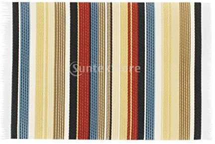 chiwanji 1/12 Bodenbelag Teppich Teppich Material, Gewebe Puppen DIY Dekor Zubehör, Gestreift