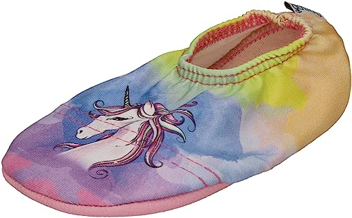 Slipstop Kinder Hausschuhe Badeschuhe ROYAL Einhorn bunt, Größe:21/23 EU