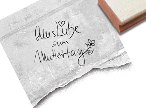 Stempel Alles Liebe zum Muttertag - Textstempel für Mama Familie Glückwünsche Karten Geschenkanhänger Basteln Muttertagsgeschenk Deko - zAcheR-fineT