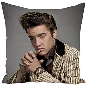 French Unicorn Kissenbezug, Motiv: berühmter Star Elvis Presley Sänger Musik Vintage 4 (40 x 40 cm)