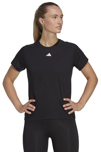 adidas Damen AEROREADY Train Essentials Minimal Branding Crewneck Tee, Black, XL