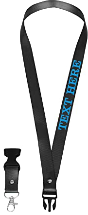 Embroidery Schlüsselband Personalisiert, OXYEFEI Bunte schlüsselbänder Nylon Neck Lanyard Strip Bänder mit Drehbarem Metallclip für Schlüssel Kinder Ausweise Arbeitskarte Abzeichen (Schwarz)