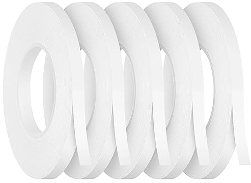 Kesote 5x Klebeband Doppelseitig Selbstklebend Doppelklebeband 6 mm Transparent für Basteln DIY Handwerk 20 Meter