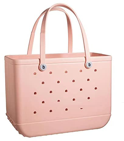 HYPIQQ Strand Tote Bag Urlaub Essentials Gummi Tote Bag Shopper Schultertasche Handtasche Gym Schwimmbad Mit Nassem Reise Pool Swim,Rosa