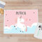 Wanapix | Tischset für Kinder Personalisiert mit Namen | Platzdecke Wachstuch Bedrucken | Wasserdicht und pflegeleichtes | 50x35 cm | Einhorn