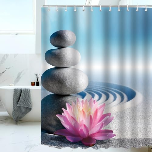 Lerores Tenda da doccia 120 x 200 cm, in tessuto antimuffa, orlo appesantito, impermeabile, lavabile, in poliestere, 8 con occhielli e anelli per tenda da doccia, per bagno, vasca da bagno