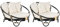 Beliani Garten Sonneninsel 2er Set Rattan schwarz Auflagen beige Loungemöbel Rossano