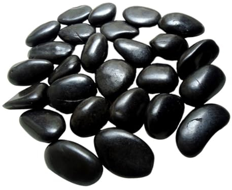 minkissy 1 lot de galets d'aquarium noirs pour décoration d'aquarium - Petits galets décoratifs polis - Décoration de gravier - Accessoires pour plantes