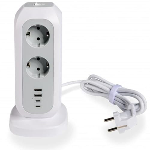 Multiprise Verticale multiprise, multiprise avec 11 Prises, 2 Prises de Type USB et 2 USB Type C