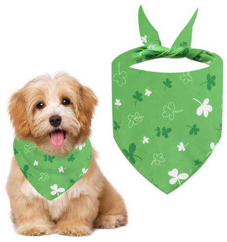 Voarge Hundeschal,Klassisches Kariertes Hundehalstuch, Bandana für Hund,Waschbare Halsdreiecke für Kleine Mittlere und Große Hunde Katzen (Grünes Halstuch, S)