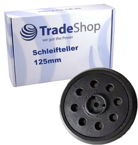 Trade-Shop Piatto di supporto per smerigliatrice orbitale, 125 mm, 8 fori, ricambio per Bosch 2608601062/2.608.601.062