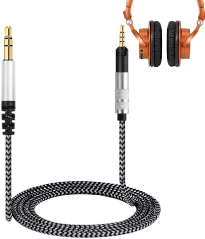 V-MOTA Kopfhörerleitung kompatibel mit Audio-Technica ATH-M40X ATH-M50x ATH-M60X ATH-M70x Headset (nicht passend für ATH-M50X BT) (1 Stück) (Stereo-Kabel, 2 m)
