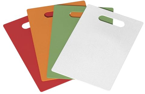 Nihenok 4 Packs Mini Plastic Cutting Boards, Small Kitchen Chopping Board Mats