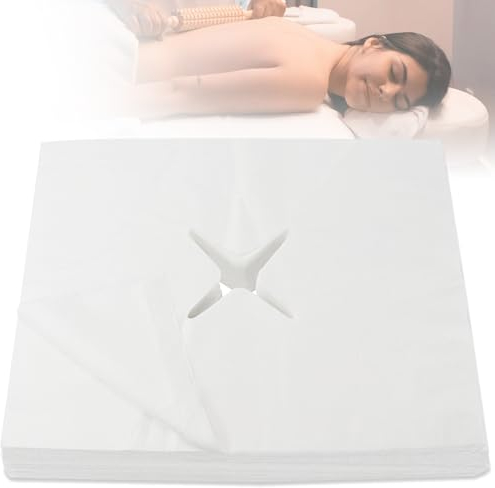 200 Stück Massage-Gesichtsabdeckungen, Nasenschlitztücher Gesichtsauflagen für Massageliege, Massage-Gesichtsabdeckungen aus Vliesstoff für Massagetische und Kopfstützen von Massagebänken 50 x 40 cm