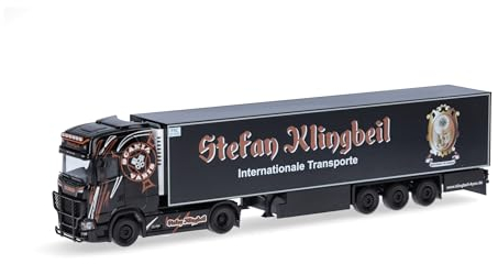 Herpa LKW Modell Scania CS20 HD Kühlkoffer-Sattelzug Stefan Klingbeil (Hessen/Gladenbach), Miniatur im Maßstab 1:87, Sammlerstück, Made in Germany, Kunststoff