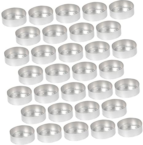 CORHAD Boîte à bougies en métal 6 cm étui en aluminium pour bougies à thé fournitures de fabrication de bougies à faire soi-même support de bougie à thé artisanal 50 pièces