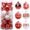KAHEIGN 30 Piezas Bolas de Navidad, 6CM Rojo Blanco Adornos de Bolas de Navidad Bolas Colgantes de Navidad Irrompibles para Navidad Árbol Festividades Hogar Navidad Fiesta Decoración (6 Estilos)