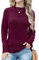 GRECERELLE Women's Jumpers Long Sleeve Casual Crew Funnel Neck Pullover Tops Ladies Knit Jumpers (Wine Red, XXL)
