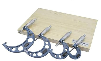 LHSJYG Bügelmessschraube 6 stücke/4 stücke/3 stücke 0-150mm Außen Mikrometer Set 0-25 25-50 50-75 75-100 100-125 125-150 mikrometer Kit Stange Messschieber Messen Werkzeug(0-100mm)