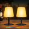 NNFREE-LIGHT Tischlampe Kabellos Dimmbare Warmweiß 3000K + RGB mit Fernbedienung Led Akku Tischleuchte Wasserdicht IP44 Led Tischlampe für Garten Schlafzimmer Restaurant Balkon Hotel Esstisch 2Stück