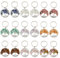 SUPERFINDINGS 36 Pezzi di Portachiavi 9 Stile Albero della Vita con Pietre Chakra in Lega con Anelli Portachiavi. Pendenti di Gemme Naturali Miste per Feste, Accessori di Gioielleria e Regali.