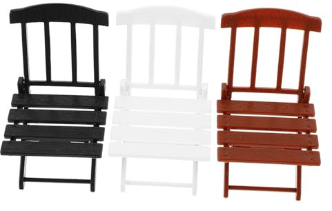 WHAMVOX 3stücke Miniatur Strandstuhl Faltbare Puppenstuben Möbel Für Märchengärten Dekoration Und Miniatur Landschaften Für Kreative Spielwelten