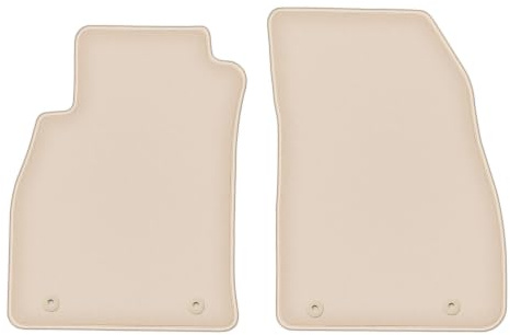 Velours-Fußmatten vorne passend für Opel Insignia A 2008-2017, Beige | passend für Limousine/Kombi/Grand Tourer/Liftback; geschorener Premium-Velours (100% Polypropylen), ca. 8 mm