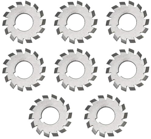 8 fresas de acero de alta velocidad, M2 x 16 mm, fresadoras de engranajes rectos, fresadoras en forma de disco HSS para suministros industriales, fresadora