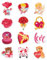 12pcs Valentine's Day Refrigerator Magnets, Vintage Valentines Day Cruise Door Magnets Love Cupid Heart Flower Magnetic Sticker for Fridge Mailbox Garage Door Locker Car Decoration