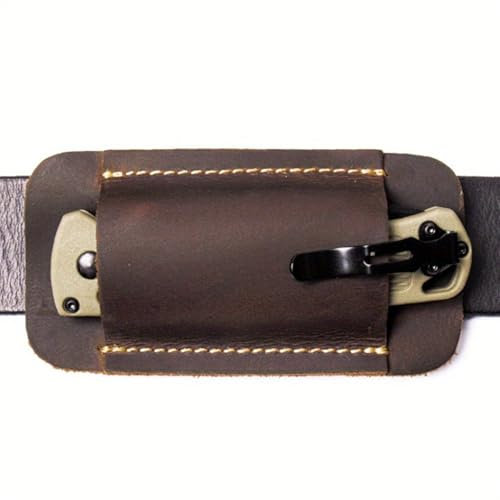 HAFRILY 1 Stück Leder EDC Messerscheide Leder für EDC Messertasche für Gürtel Multifunktionswerkzeug Faltmesser Halterung Schutzhülle