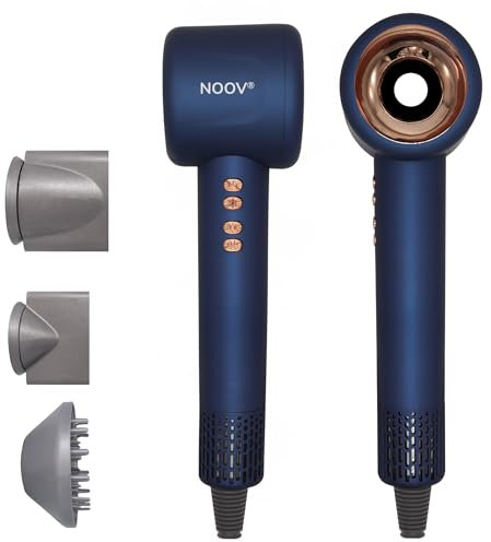 NOOV Föhn mit Diffusor - Ionen Haartrockner [2000W, 141kmh] - Haarföhn mit Coolshot-Funktion - Fön klein, leise [500g, 55db] - Diffusor Föhn mit Aufsätzen