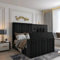 Urban Craft Plush Velvet Upholstered TV Bed with Remote-Controlled Lift Mechanism Luxury Flat Style and Functionality in 3 Size & 6 Colours, Accommodates TVs Up to 54INCH (Plush Black, Double)