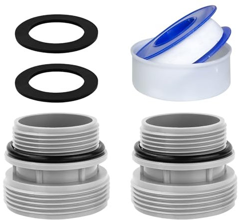 YJSDDNTY 2er Set Poolschlauch Adapter Set Poolpumpe Schlauchadapter für 38 mm auf 1 1/2 Zoll Schlauch mit Dichtung