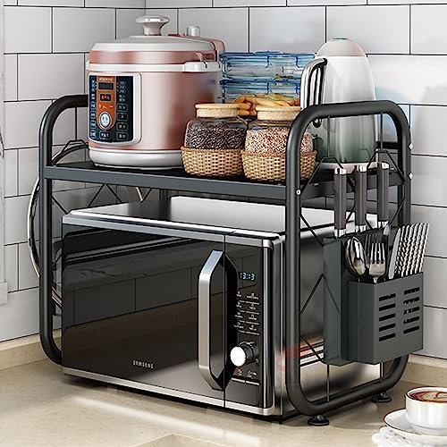 Estante para microondas - Estante de Almacenamiento para hornos eléctricos y microondas, Incluye Kit de fijación, Organizador Que Ahorra Espacio para la encimera de la Cocina