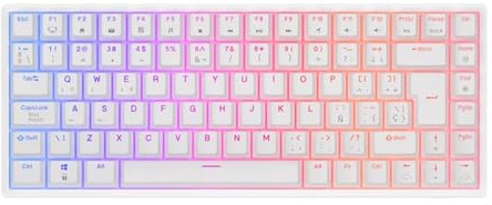 XXINGYULI Clavier mécanique 75% rvb, Triple Mode, Bluetooth, sans Fil, échangeable à Chaud, 84 USB-C, Compatible Gamer(Spanish White ISO)