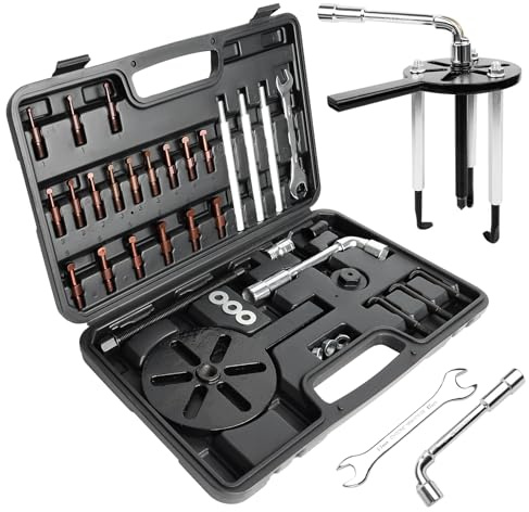 37-in-1 Lagerabzieher Set Innen & Außen, Abzieher Werkzeug Satz mit 3-Backen-Hakenabzieher & L-Schlüssel, Innenlager Abzieher für 6000/6200/6300 Serien, Präzisions-Werkzeug für Kfz & Industrie