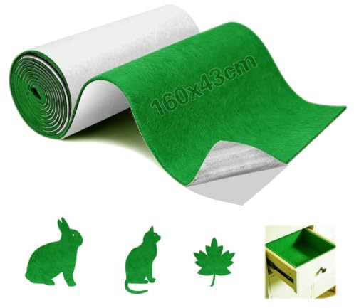Ezitruz Fieltro Adhesivo 3mm, Rollo de Tela de Fieltro Verde Pistacho 160x43 cm Moqueta Adhesiva Coche para DIY Joyeros Chair Muebles Techo interior Revestimiento de Paredes