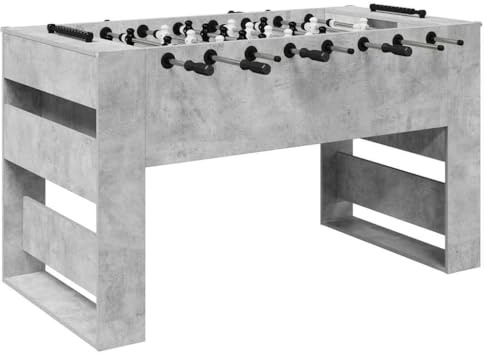 vidaXL Tischfußballtisch Betongrau 146,5 x 74 x 85 cm Holzwerkstoff, Rechteckiger, moderner Tischfußball für Familienspiele, langlebig, drinnen für Wettkampf und Spaß