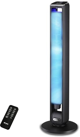 Air Pro 42 Tower Fan SmartVoice™ Control Oscillating Bladeless Fan with Remote - Tall Compact 3 Speeds Quiet 55W Motor Cooling Fan - Floor Standing Fan for Home Office - LED Display 15 Hour Timer