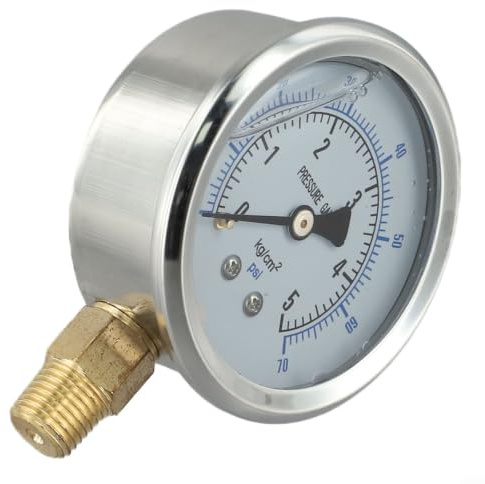 Axialer Erdbeben-Druckmesser YN-60, 60mm Manometer aus Kupfer & Edelstahl, hydraulisches Öl-Manometer mit Flansch für Industrie(0-15KG)