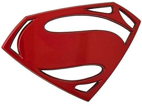 Fan Emblems Superman Logo 3D Auto Emblem Red Chrome, Batman Superman v: Dawn of Justice BvS Automotive Aufkleber Abzeichen Flexes vollständig an Autos, Motorräder, Laptops, Windows, die meisten Dinge