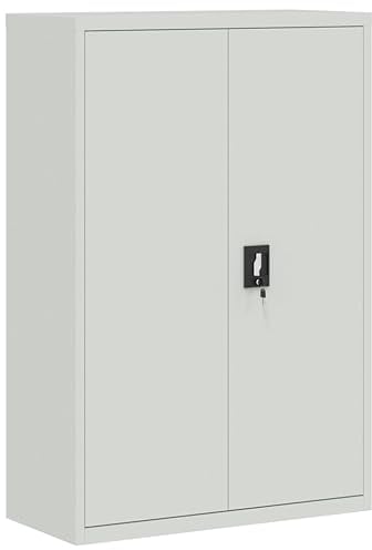 vidaXL Aktenschrank 90x40x140cm Grau Stahlschrank Büroschrank Metallschrank
