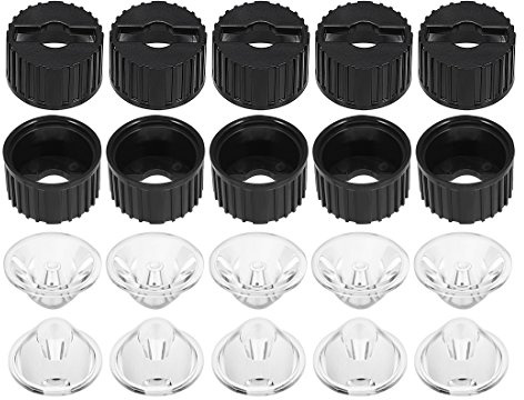 sourcing map 10 Stücke Linse mit Halter für Lampe Hohe Leistung 10 Grad 1W 3W Schwarz