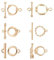BENECREAT 12 Set Placcato 18K Oro Chiusura vongola OT Connettore Accessori Perfetti per Collana di bracciali Dorado - 6 Forme Miste