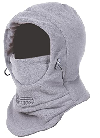 TRIWONDER Cagoule Polaire Enfant Hiver Tour de Cou Chapeau Ski Cache Cou Bonnet Écharpe Balaclava Chaud Coupe-Vent pour Garçon Fille Sport Snowboard (Gris Clair)